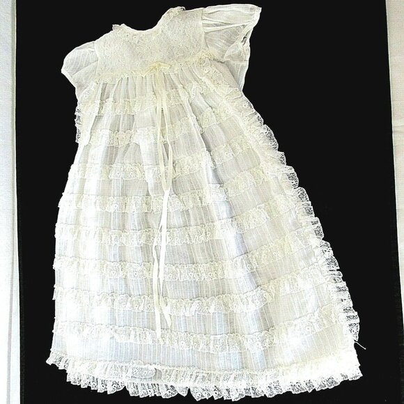 Vintage Infant Blessing Christening Gown White Styled By The Shepard 2200 - Picture 1 of 7